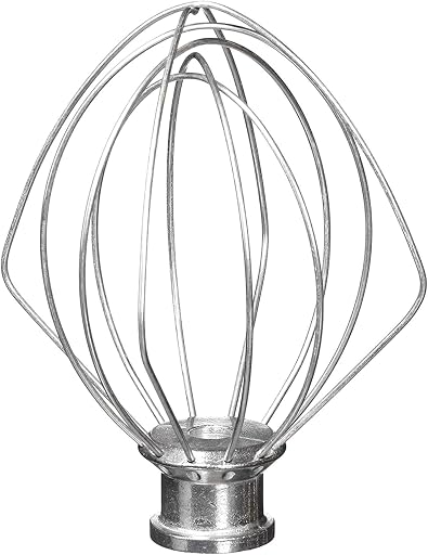 K45WW Wire Whip for KitchenAid Tilt-Head Mixer,6-Wire Whisk Attachment Replacement for 4.5QT/5QT Models K45SS KSM110 KSM75 KSM90 KSM100, Aluminum Head with Stainless Steel Wires, Hand Wash Only