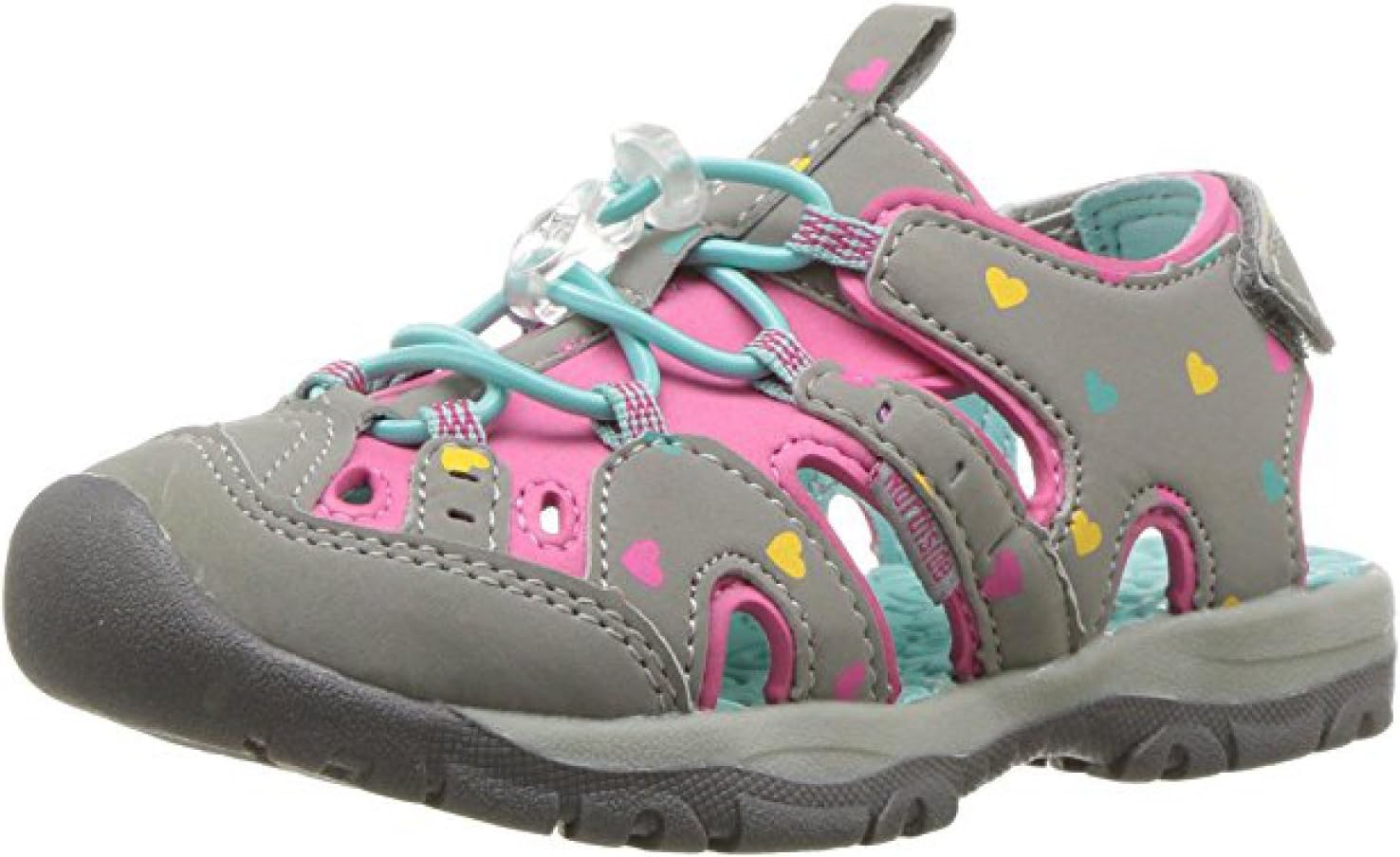 Northside Kid's Burke SE Athletic Summer Sandal, Gray/Fuchsia, 3 M US Little Kid; with a Waterproof Wet Dry Bag
