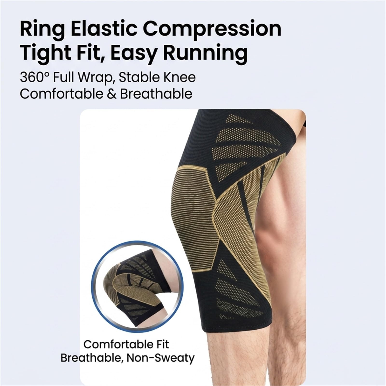 Genouillère de compression pour soulager et soutenir les douleurs arthritiques - Protection articulaire professionnelle pour la course à pied, le sport et la musculation - Homme et femme - Mancho