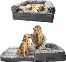 BingoPaw Large Dog Bed, Human Size: 180 x 95 x 10 cm, Giant Foldable 2-in-1 Basket for Large Dogs and Humans, Large Orthopaedic Cushion – Dog Sofa with Removable and Washable Cover