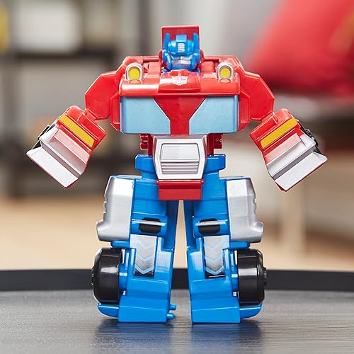 Miniatura 9 de Transformers Playskool Heroes Rescue Bots Academy Team Optimus Prime, figura de acción de 4.5 pulgadas, robot de conversión para niños, a partir de
