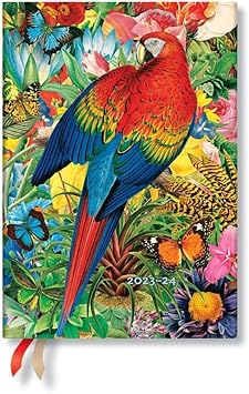 Paperblanks 18 Month Diaries 2023-2024 Tropical Garden | Horizontal | Midi 130 180 mm