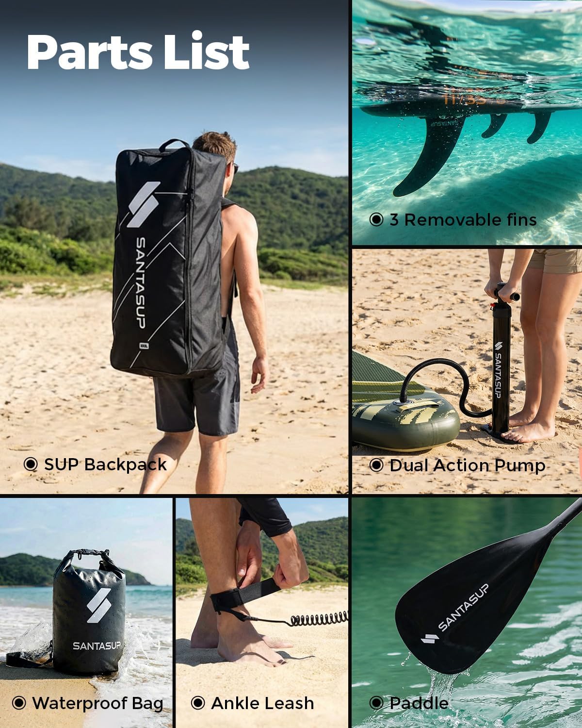 Inflatable Stand Up Paddle Board with SUP Accessories, Anti-Slip EVA Deck, 10'6"/11' Wide Stance Board, Sup Board for Adults & Youth of All Skill Levels Backpack