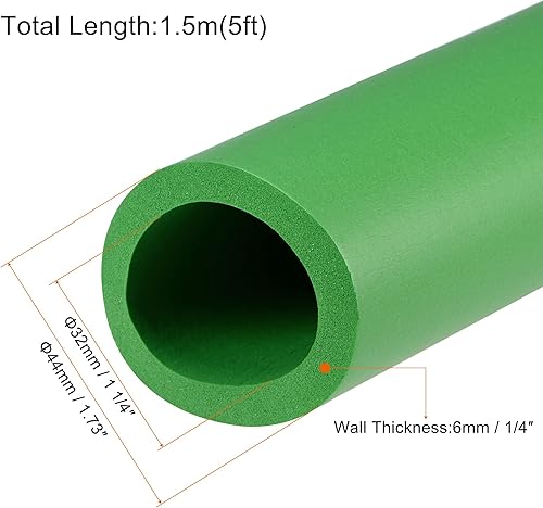 Miniatura 7 de MECCANIXITY Mangos de tubo de agarre de espuma de 1.4 pulgadas (1.417 in) ID 14 pulgadas (0.236 in) de grosor de pared de 5 pies, color negro