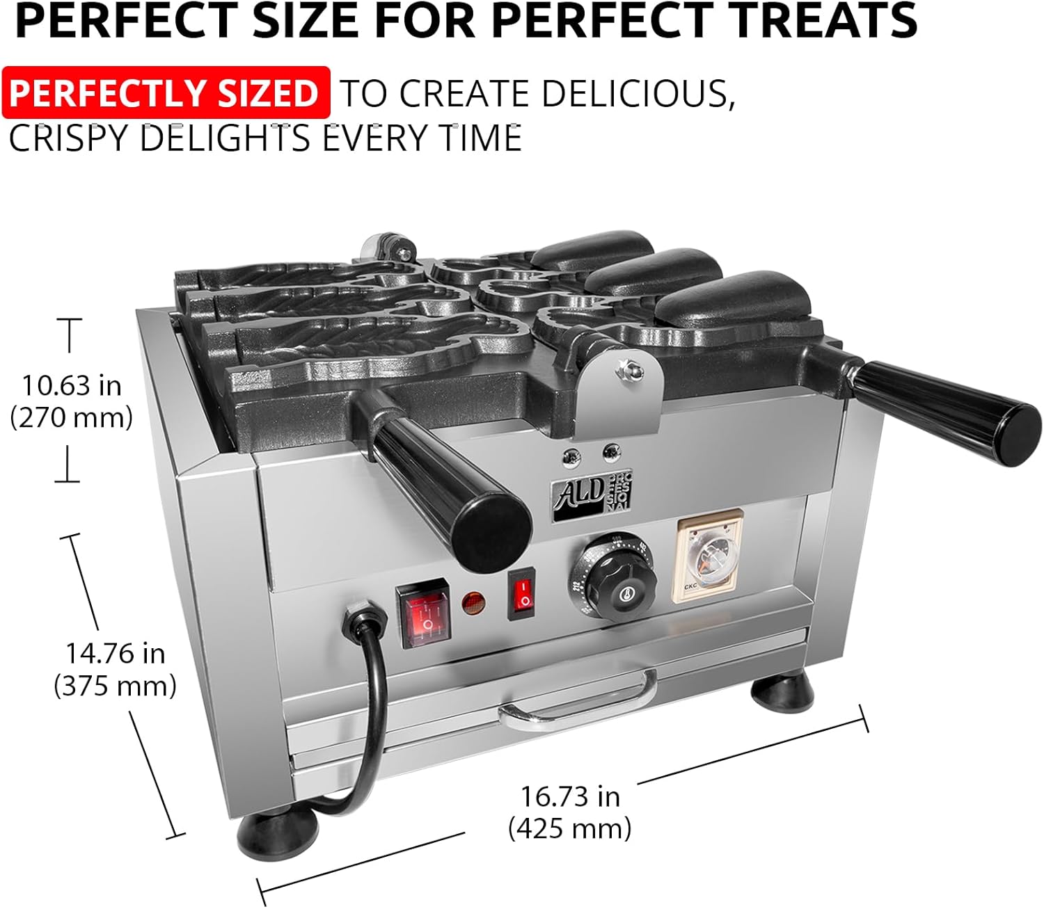 Commercial Electric Japan Open Mouth Fish Waffle Iron Ice Cream Taiyaki Maker Machine and Batter Dispenser and Stuffing Scoop