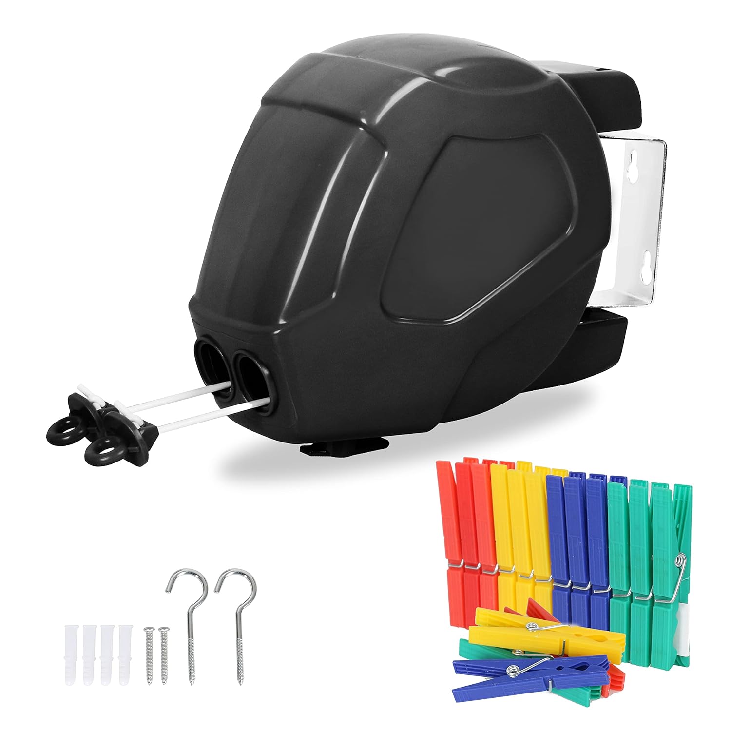 2x49 Feet Heavy Duty Retractable Clothesline, ZOES HOMEWARE Outdoor