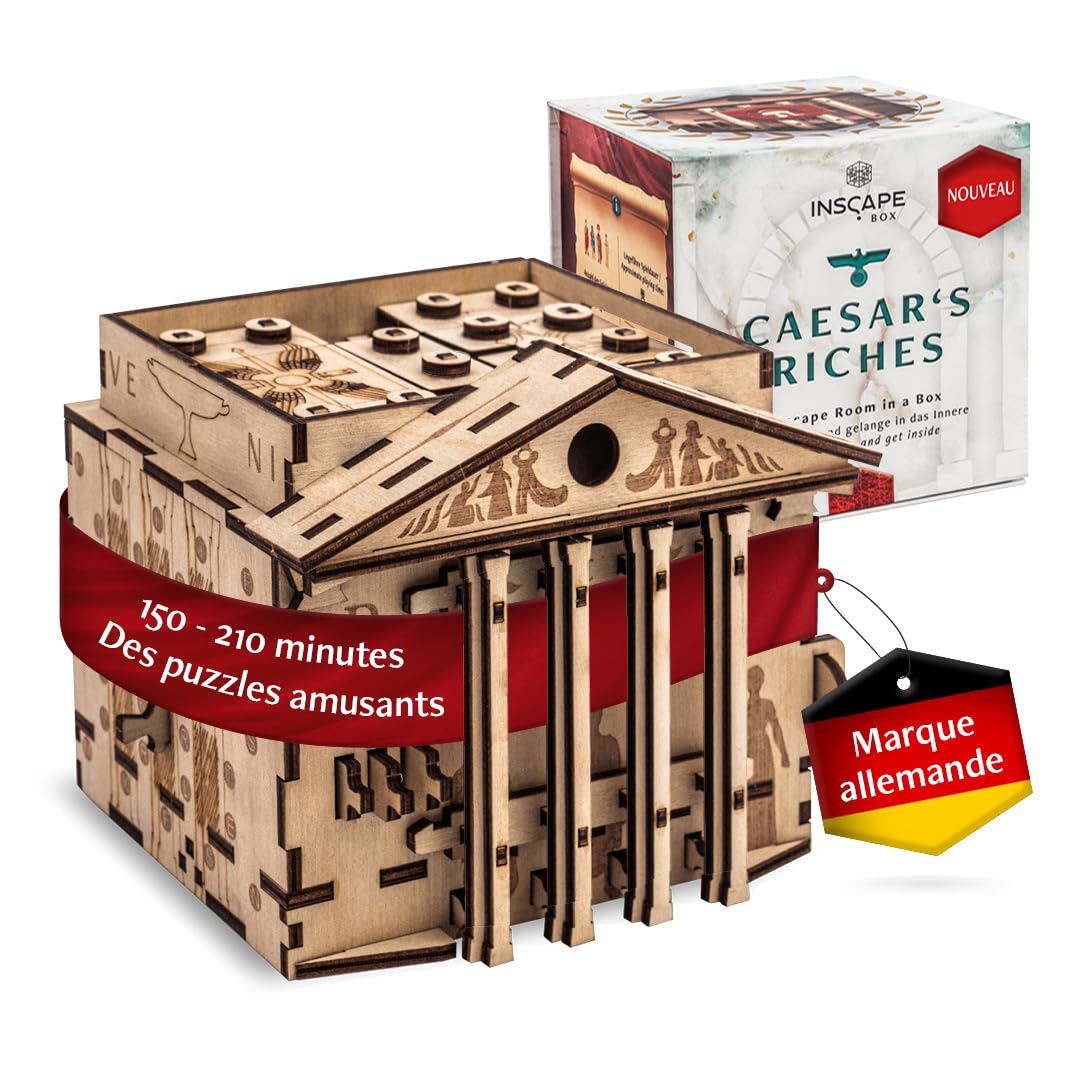 INSCAPE Caesar's Riches Puzzle Boîte Escape Room en Bois pour Adultes