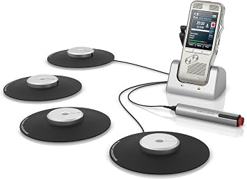Philips DPM8900/02 Meeting Recorder Kit Digital Dictaphone with 4 Boundary Microphones 360, Includes SpeechExec Basic 2 Year Subscription