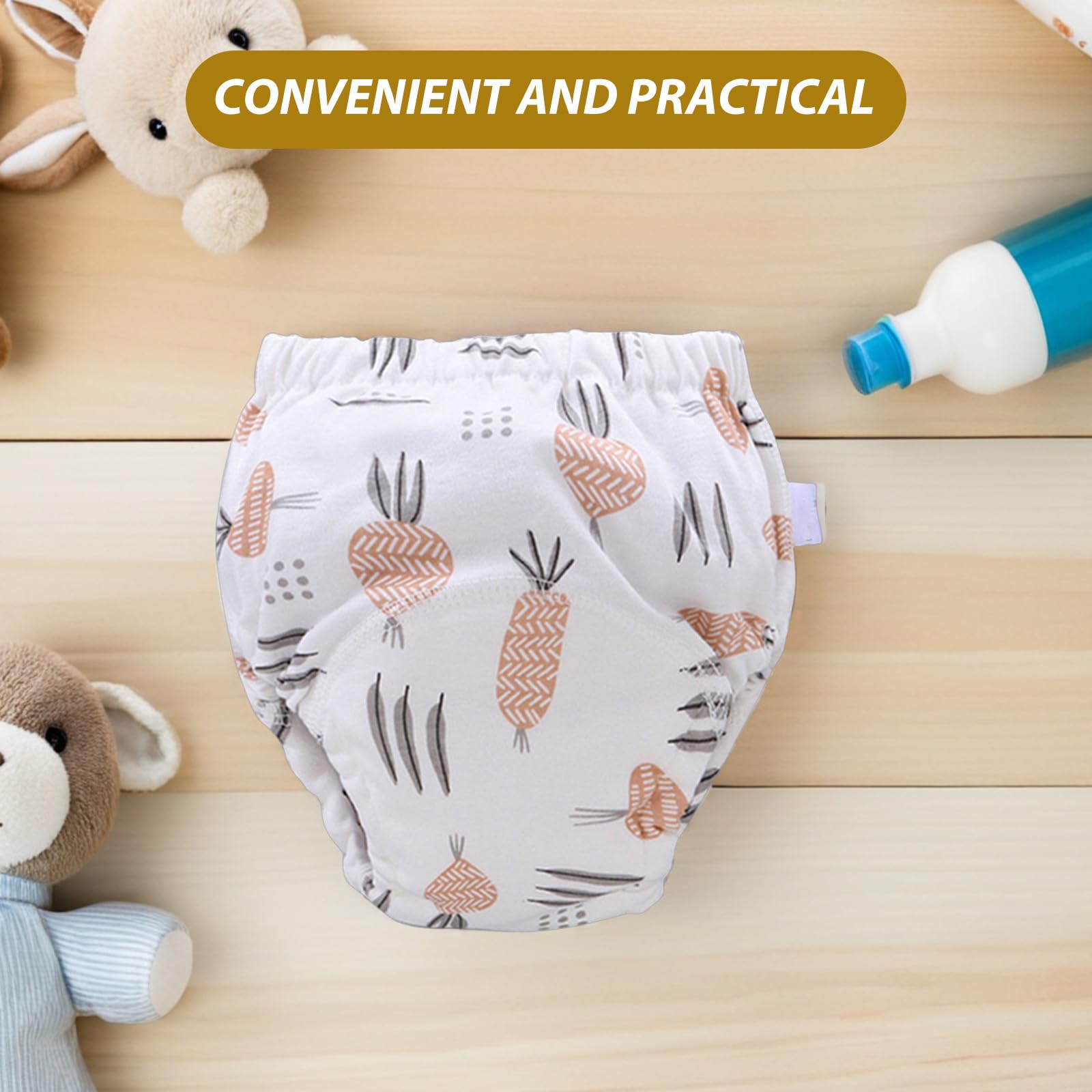 TOYANDONA Pantalones de Entrenamiento 4 Unidades Reutilizables para Bebés de Algodón Fáciles de Limpiar, Ajustables para Caminar y Viajar, M 6-12 Kg