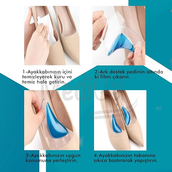 MG09 - Arch Pad, Ark Desteği Icın Takviye Pedi Tüm Ayakkabılar Icın Konforlu Ark Bunyon Desteği