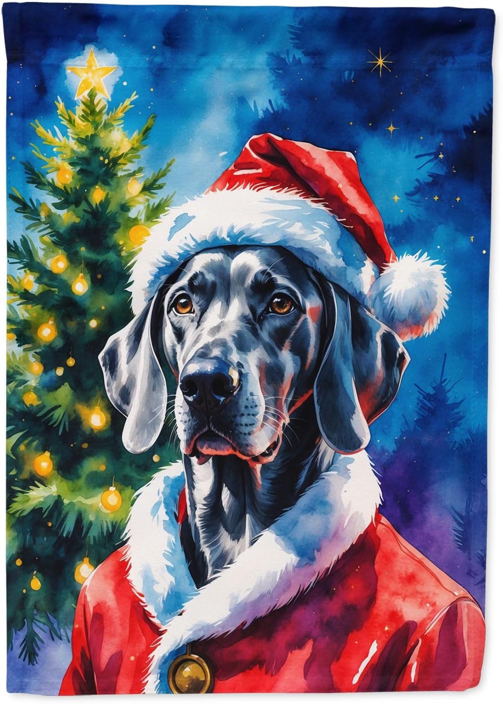 Caroline's Treasures Weimaraner Christmas House Flag Large Porch Sleeve Pole Decorative Outside Yard Banner Artwork Wall Hanging, Polyester, House Size, Multicolor
