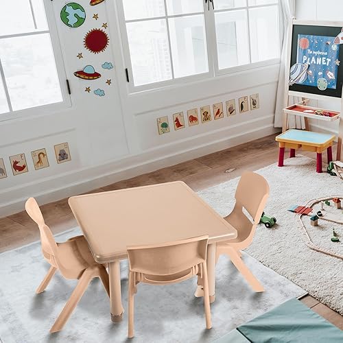 Miniatura 2 de Mesa de plástico para aula de 24 pulgadas, mesa de actividades cuadrada de altura ajustable, muebles de aula, escritorio de actividades impermeable