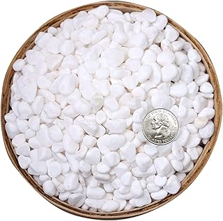 Hisredsun Weiße Dekosteine, 1,8 kg, 0,6-0,9 cm, natürliche Kiessteine für Blumentöpfe, Flussfelsen, Sukkulenten, Aquarium und Gartendekoration