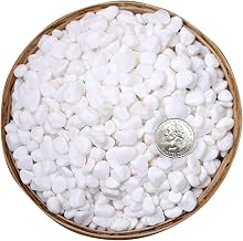 Hisredsun 3.96 lb White Decorative Stones,0.23-0.35in Natural Gravel Rocks | Small Rocks for Landscaping, Vase Fillers,Succulents,Aquarium and Garden Decoration,Pebbles for Plant Pots