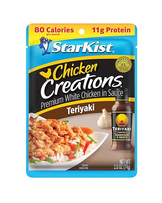 StarKist Chicken Creations Teriyaki Pouch (2.6 oz - 1 Pack) Fully Cooked High Protein White Meat, No Draining, Ready to Eat for Salad and Sandwiches