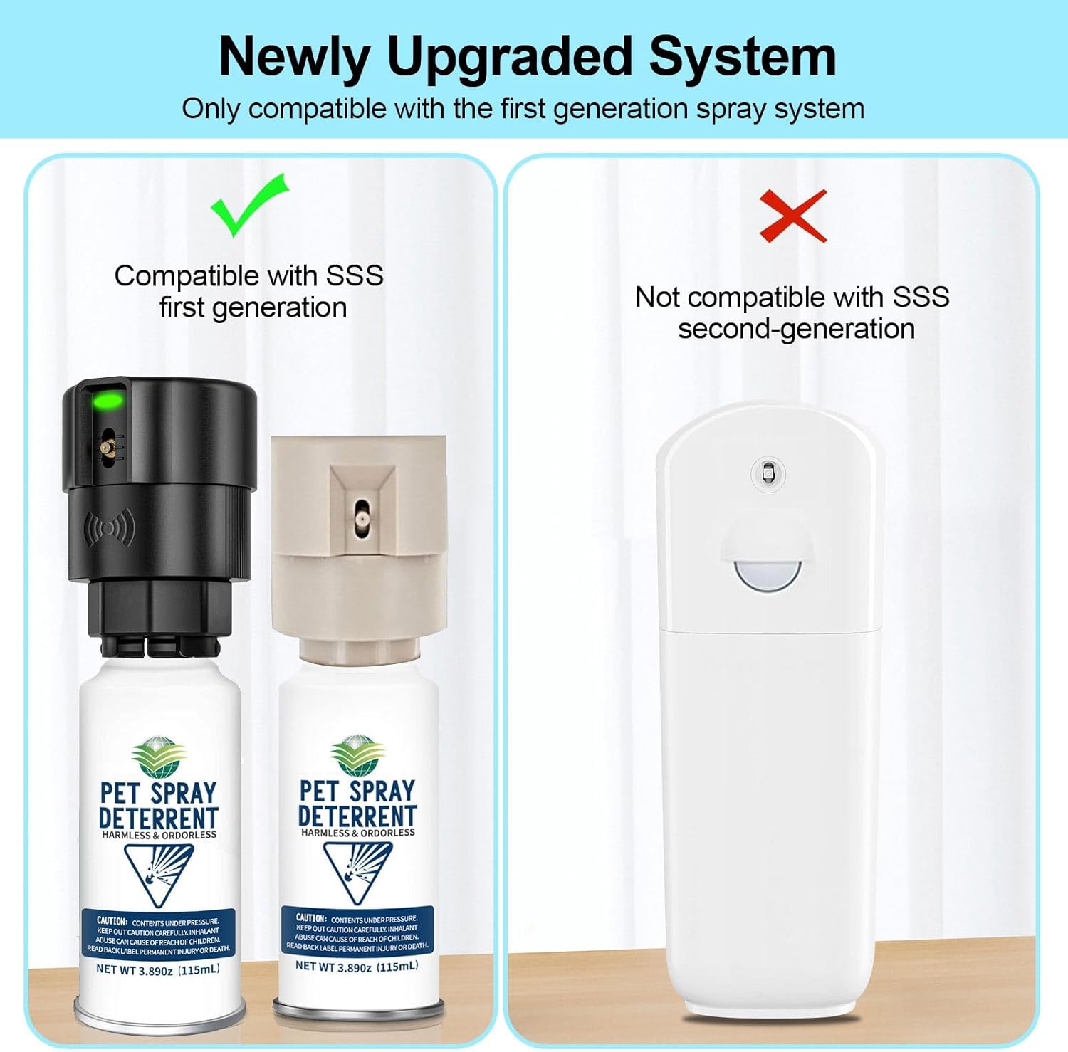 Motion Activated Pet Deterrent Spray System for Cats & Dogs Odorless Pet Deterrent, Senses Pets Up to 8 Feet Away, Friendly & Safe