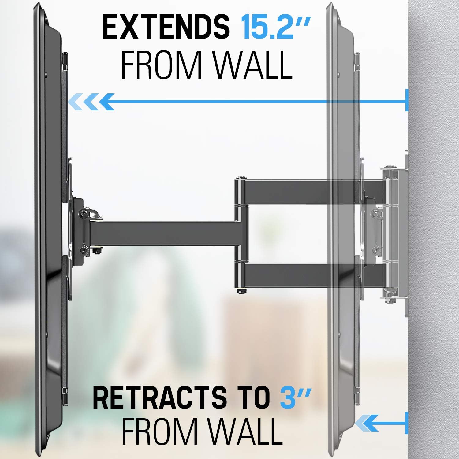Mounting Dream TV Wall Mount Swivel and Tilt, Full Motion TV Bracket with Articulating Arm for 42-70 Inch Flat/Curved Screen TVs, up to VESA 600x400mm and 80 LBS Fits 16" Studs, MD2653