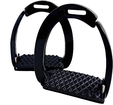 EXTREME Horse Safety Stirrup Irons Black, Quick Release Aluminum Stirrups Size 4.75 inches