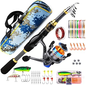 Valkyrie 1.8m Çantalı Motorlu Spin Olta Seti Silikon Rapala Misina Jighead Herşey Dahil Tam Set Ultra Hafif Tasarım
