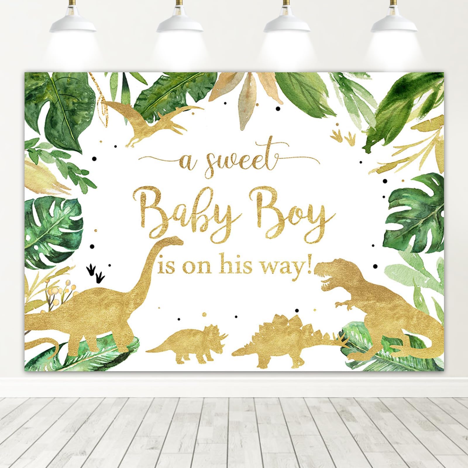Amazon.com : Avezano Dinosaur Baby Shower Backdrops Roar It's a Boy ...