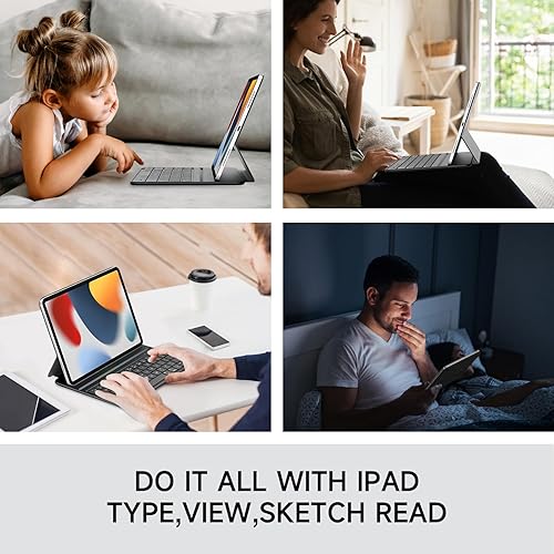 Miniatura 5 de HOU Funda con teclado para iPad de 10 generacióniPad de 11 generación de 11 pulgadas A16 2025  Folio inteligente, ultra delgada, carga magnética,