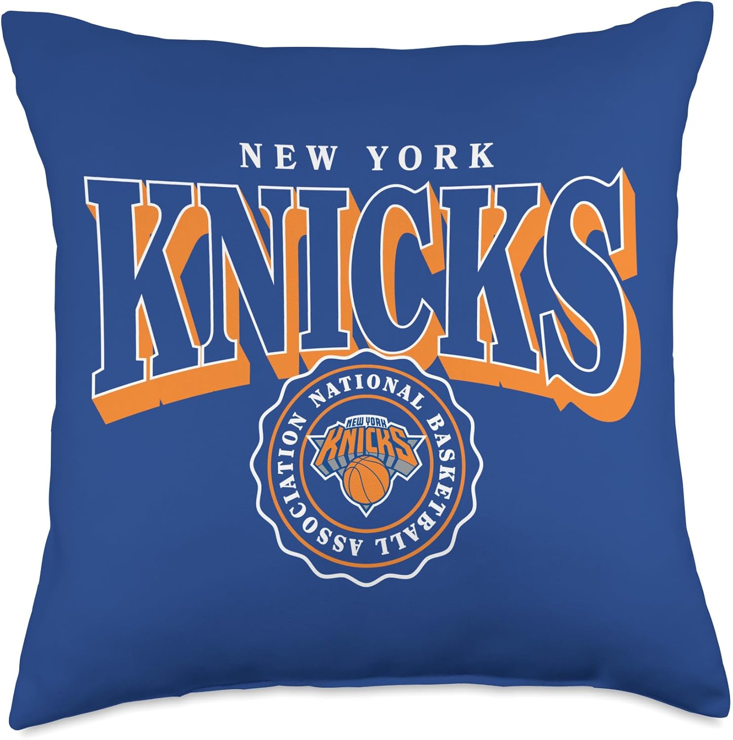 NBA - New York Knicks Arched Crest Blue Throw Pillow