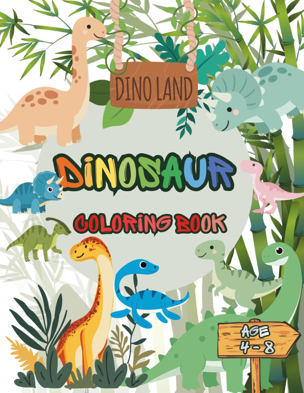 dinosaur coloring book: dinosaur Coloring Book for Kids 34 Fun and Easy Dinosaur Coloring Pages for Boys and Girls Ages 4–8