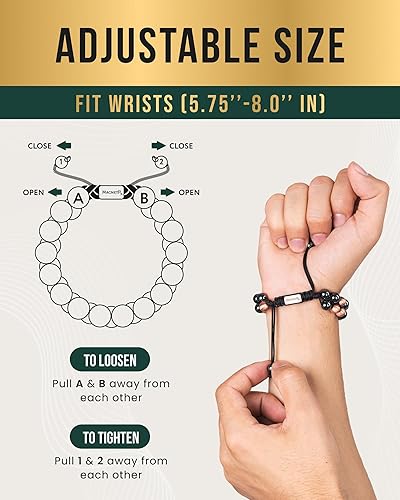 Vista 55 de MagnetRX Pulsera magnética de hematita, piedras magnéticas de fuerza máxima, pulseras magnéticas con cuentas para hombres y mujeres