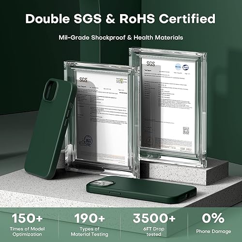 Miniatura 5 de TOCOL 5 en 1 Funda para iPhone 13 con 2 protectores de pantalla  2 protectores de lente de cámara funda delgada de silicona líquida para iPhone 13