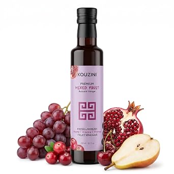 Kouzini Ultra Premium Mixed Fruit Balsamic Vinegar, Aged Balsamic Vinegars from Modena, Italy, Premium, Smooth & Full-Bodied Flavor, 250ml Bottle