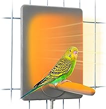 PetTemp Heated Perch & Snuggle Panel Set, 2-in-1 Bird Heater Combo, ABS Chew-Proof Bird Cage Warmer & Heating Pad for Small and Medium Birds Like Parakeets, Cockatiels, Lovebirds, 10W + 2.5W