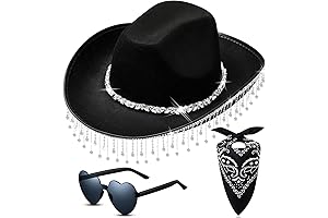 Light Up Rhinestone Cowboy Hat | Glitter Cowboy Hat for Birthday Party Renaissance Event