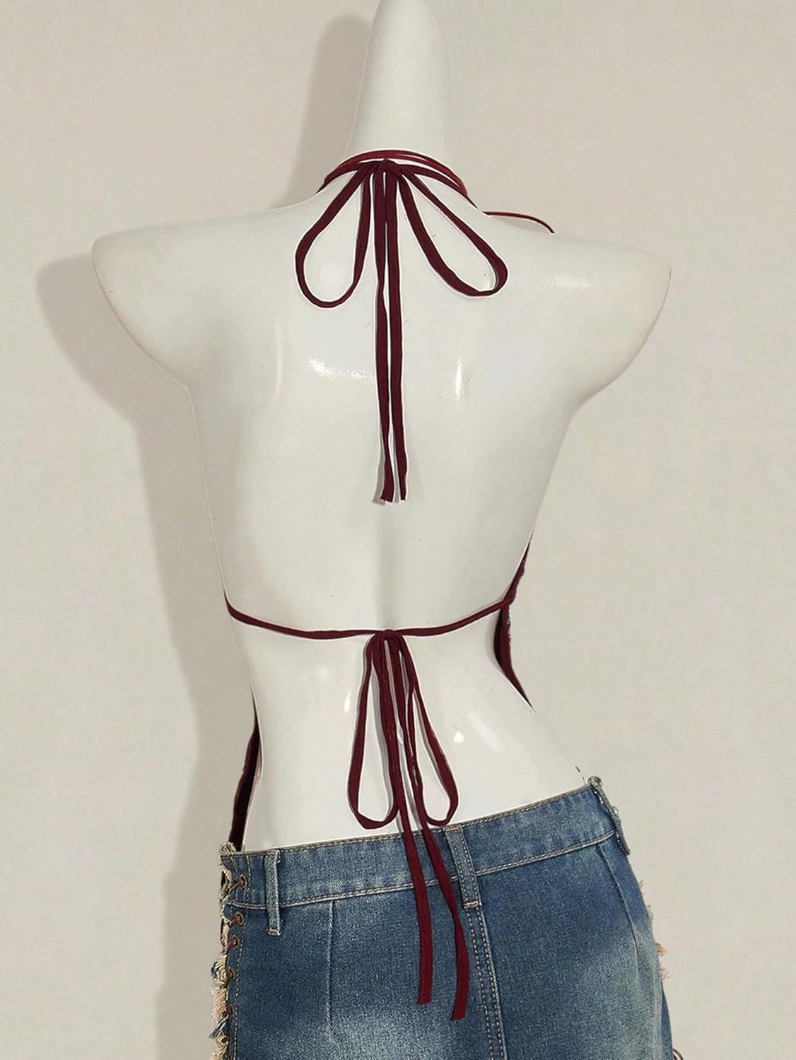 SweatyRocks Women's Sexy Sequin Halter Top Y2k Deep V Neck Backless Tops Going Out Top - Image 3