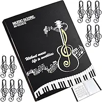 Pasta de partituras, caderno, fichário de música, livro de partituras, pasta de música para partituras, tamanho A4, 80 mangas, exibição, 160 páginas