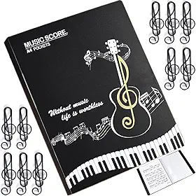 Pasta de partituras, caderno, fichário de música, livro de partituras, pasta de música para partituras, tamanho A4, 80 mangas, exibição, 160 páginas