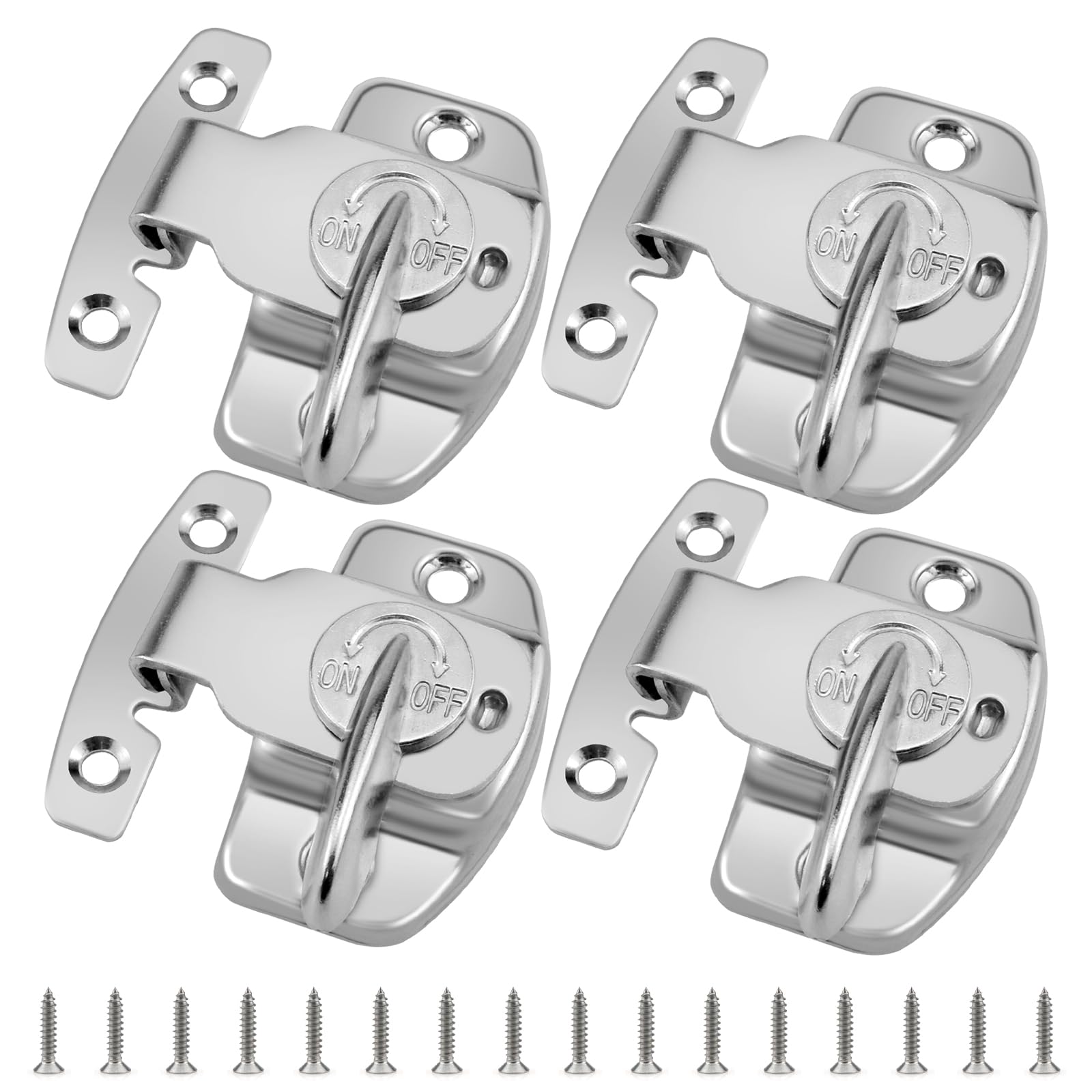 Aifeier ET 4Pcs Heavy Duty Metal Spring Dining Table Locks, Align-N-Lock Dining Training Table Leaf Latches, Silver