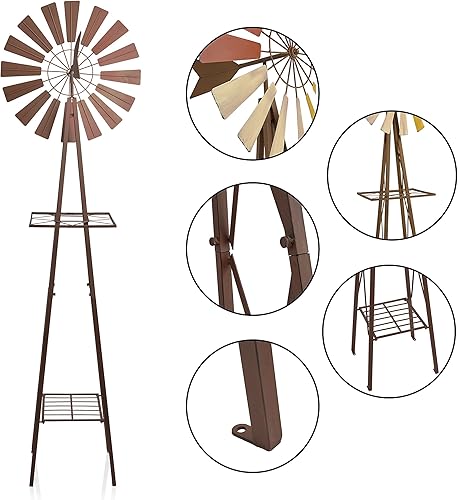 Miniatura 10 de Alpine KIY184 - Soporte de metal para molino de viento, multicolor