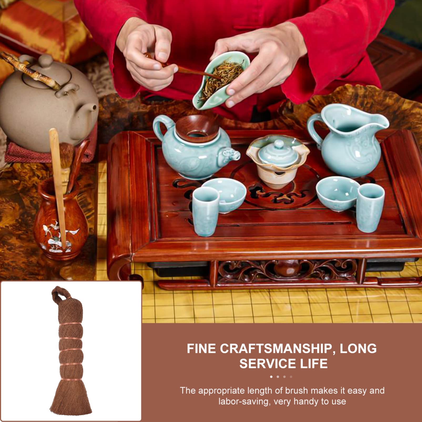 FOMIYES 1pc Natural Palm Brush Dish Brush Handle for Dishes Table Crumb Sweeper