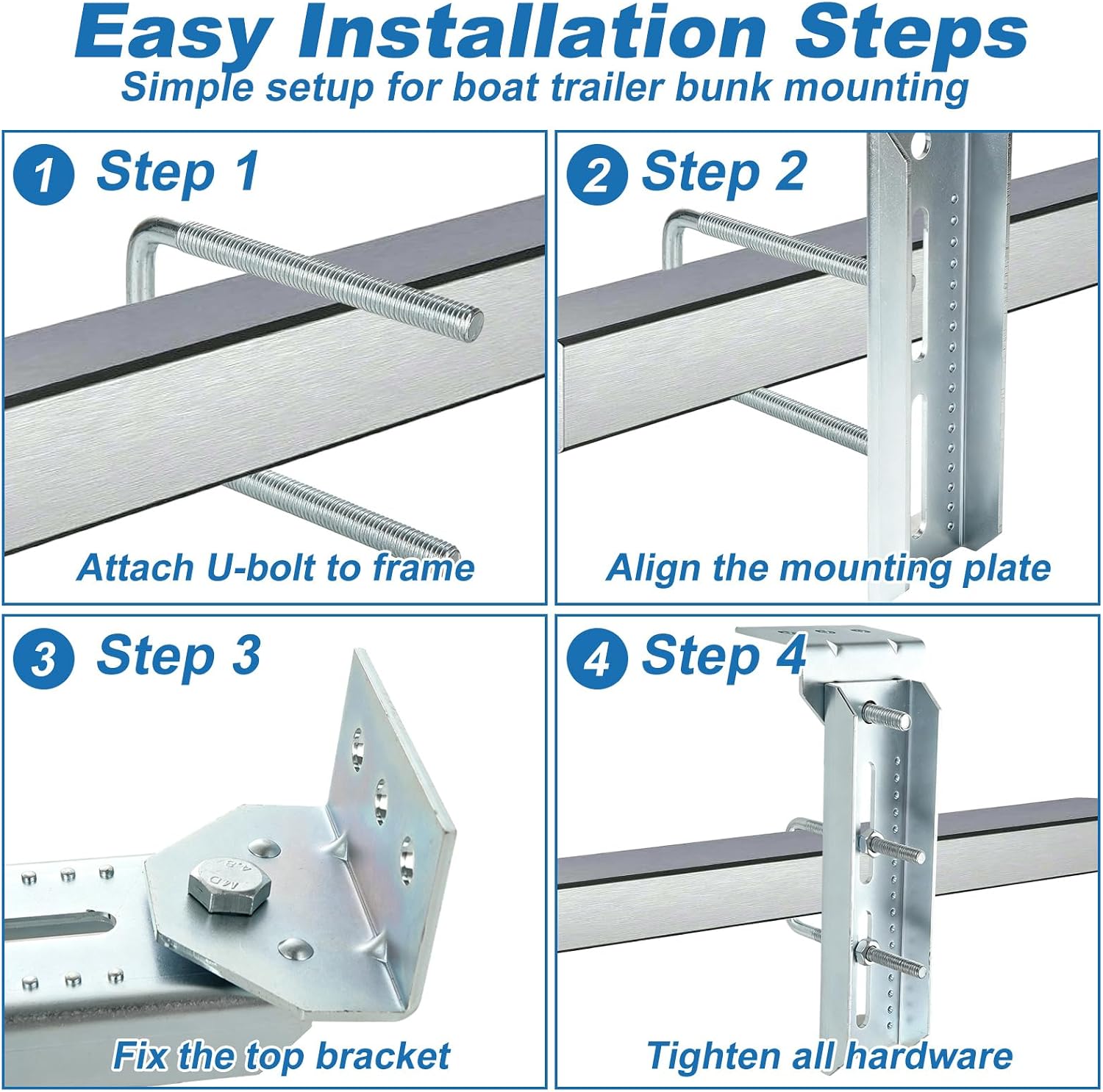 4PCS Boat Trailer Bunk Brackets, Boat Trailer Parts