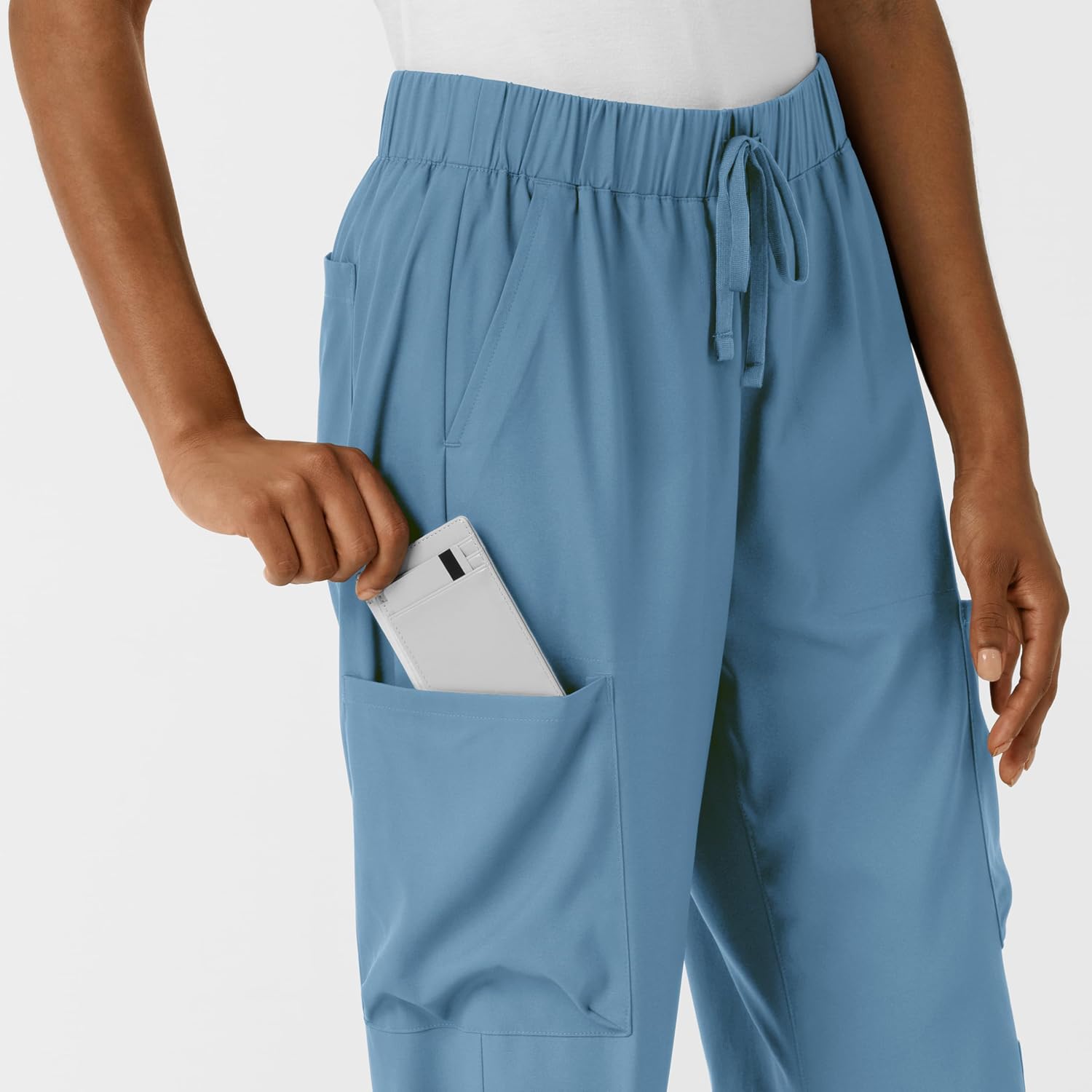 Wink Scrubs for Women, Boundless, Classic Wide Leg Cargo Pants with Full Drawstring and 8 Pockets