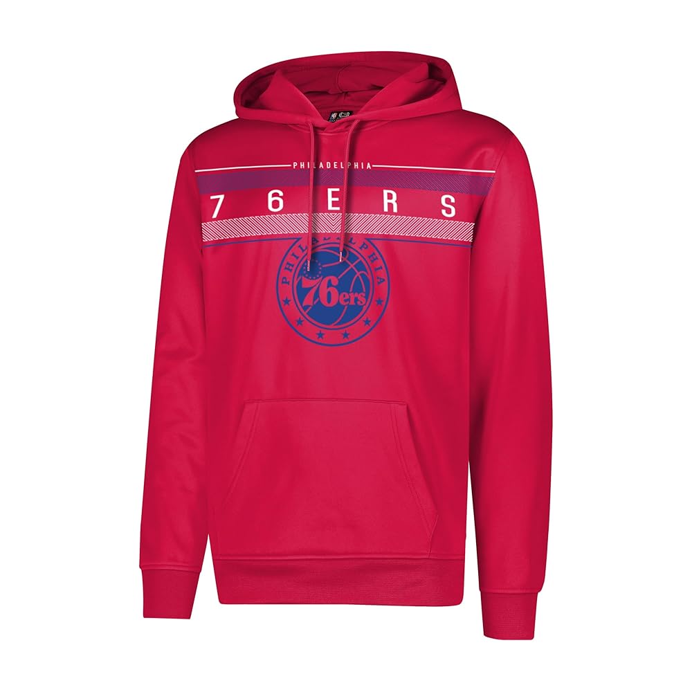 Ultra Game NBA Official Mens Super Soft Midtown Hoodie Pullover Sweatshirt - Unisex, Philadelphia 76ers, Team Color, Small