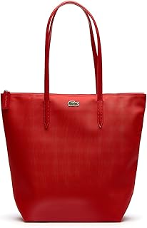 شنطة يد كبيرة توت عمودية مزودة بسوستة كونسبت L.12.12 من لاكوست، لون احمر, أحمر