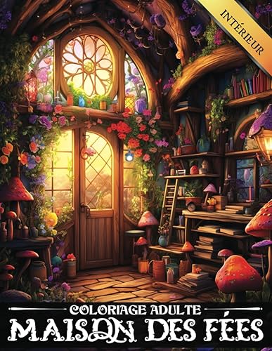 Coloriage Adulte Maison des Fées: 50 Magnifiques Intérieurs Féeriques à Colorier