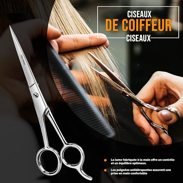 Utopia Care ciseaux coiffure professionnel, ciseaux desepaississant cheveux coiffure cheveux acier inoxydable pour hommes et femmes (6,5 pouces, argenté) - 5