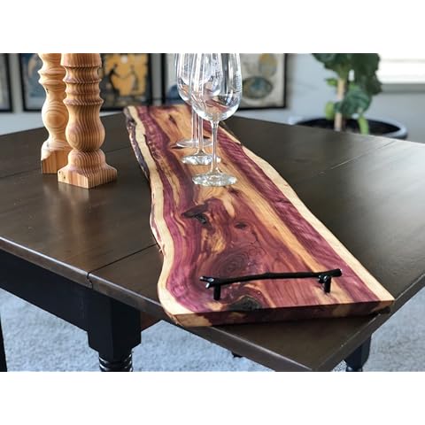 CVMFVR Charcuterie Board Wood, Serving Trays with Handles (36" // Width 9-12" inches,Bronze) Cover