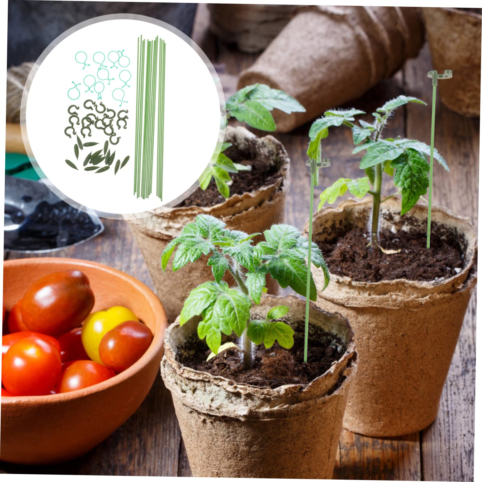 3 Sätze Pflanzenstützrahmen Pflanzenschleuder Pflanzenständer Stützring für Pflanzenkäfig Topfpflanzen Pflanzenkäfige eingetopft Gartenpfahl Stützpfähle für den Garten Plastik Grün