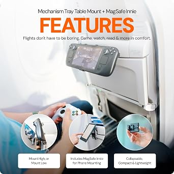Mechanism Tray Table Mount & Magsafe Innie Airline Bundle | Airline Accessories