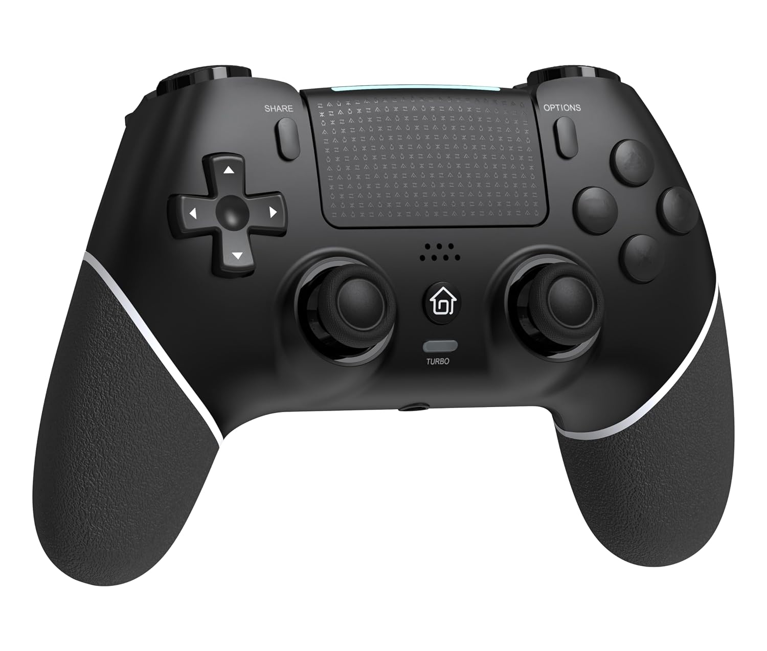 Wireless Controller with Hall Joystick for PS4,Pro,Slim - Wireless Controller with Built-in Speakers/Precise Joysticks/Turbo/Advanced Buttons Programming, 1000mAh Rechargeable Battery (Black White)
