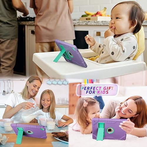 Miniatura 5 de KepaiTok Funda para iPad de 987 generación para iPad de 10.2 pulgadas con soporte, soporte integrado de 2 ángulos para niños, a prueba de golpes,