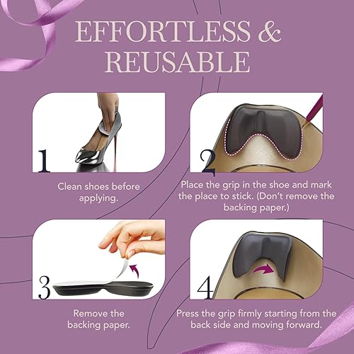 Miniatura 6 de Ballotte Protector de talón de silicona  Almohadillas de talón almohadillas para zapatos insertos de zapatos para mujeres Tacones  Insertos de